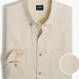 NWT J. Crew CD698 Ecru Cream Textured Corduroy Shirt For Men size M sold out